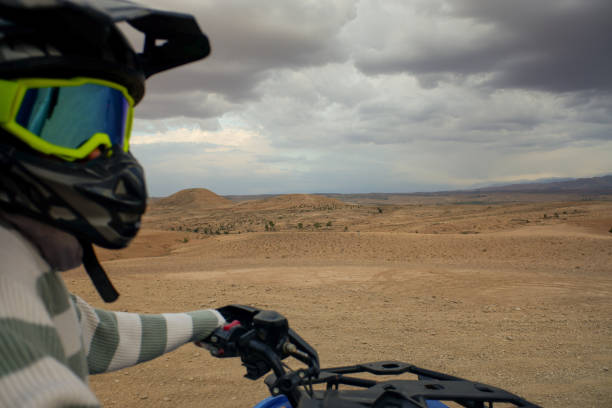 Marrakesh, Morocco - 01 Jan 2025 - Marrakesh Quad Biking tour to Agafay Desert with a group tour.